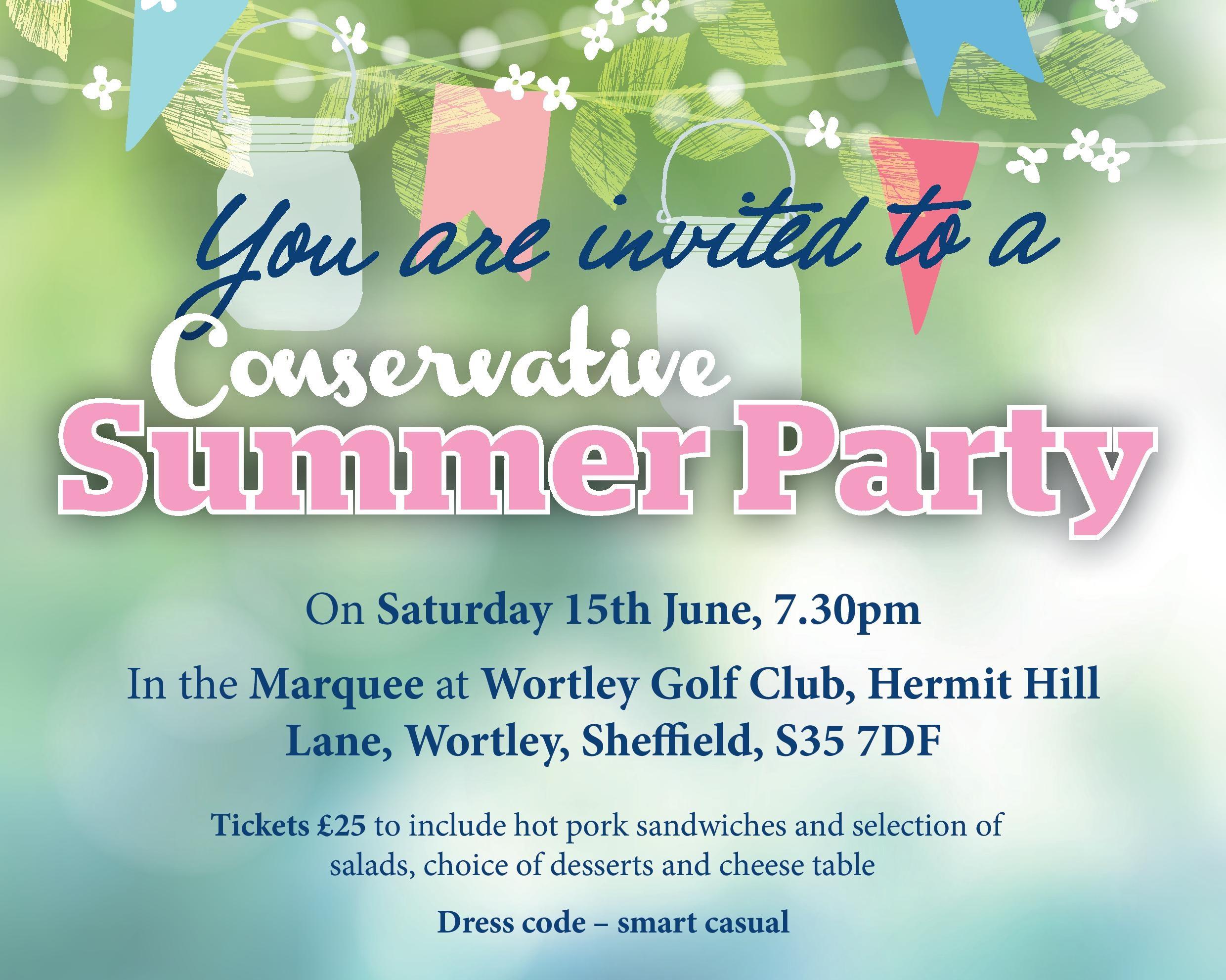 Conservative summer party on Saturday 15 June 2019